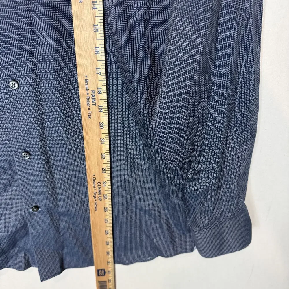 Banana Republic Shirt Men L Blue Small Dot Grant Fit Long‎ Sleeve Button-Up